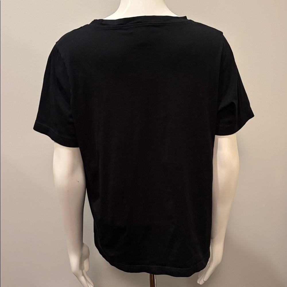 COS Classic Cotton V-Neck T-Shirt Top in Black Short Sleeve Size L - Picture 7 of 8
